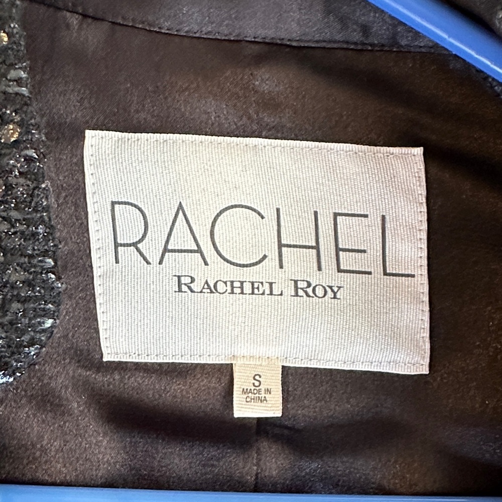 Rachel Zoe Sparkle Black Zip Blazer - Picture 3 of 9